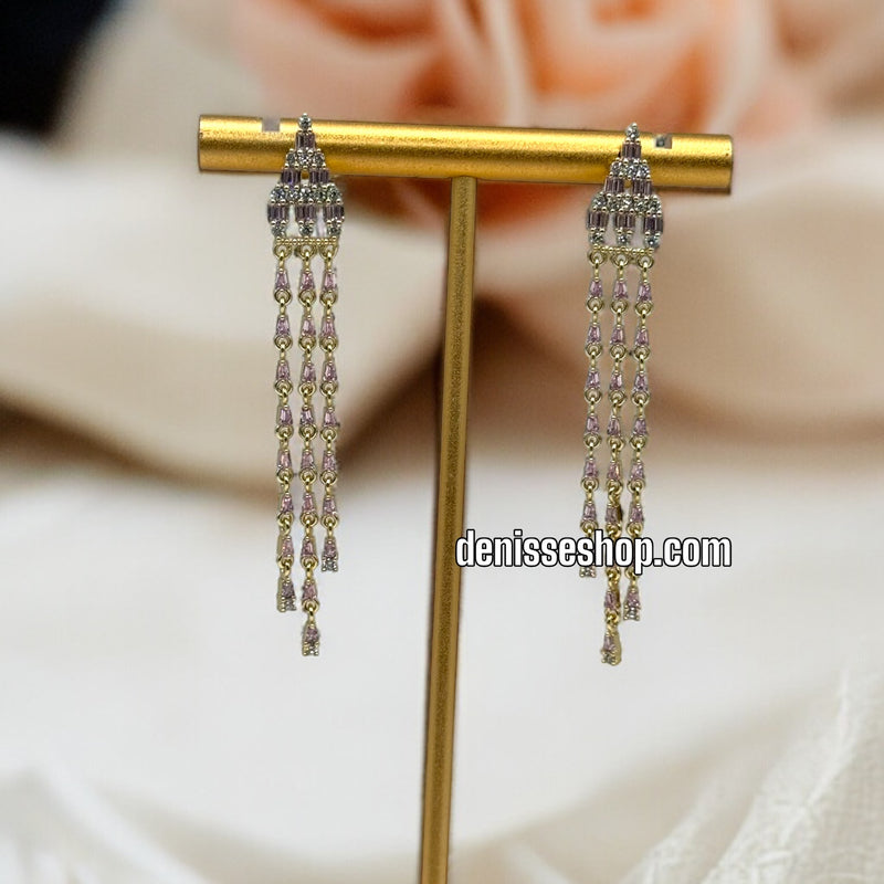 14K PINK STONE EARRINGS E354