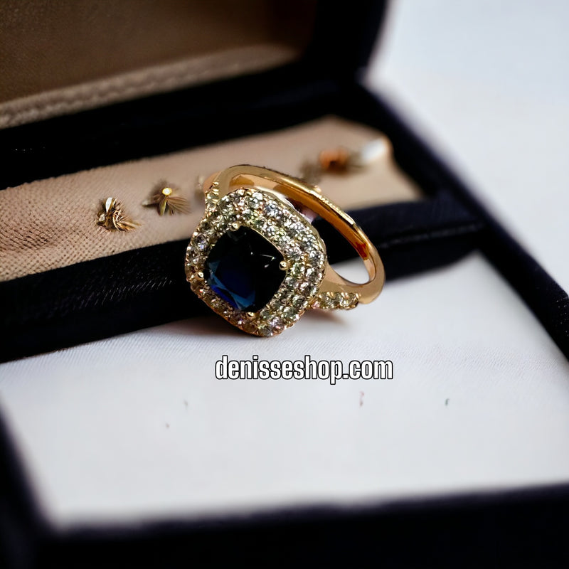 18K Dark Blue Stone Ring RG102