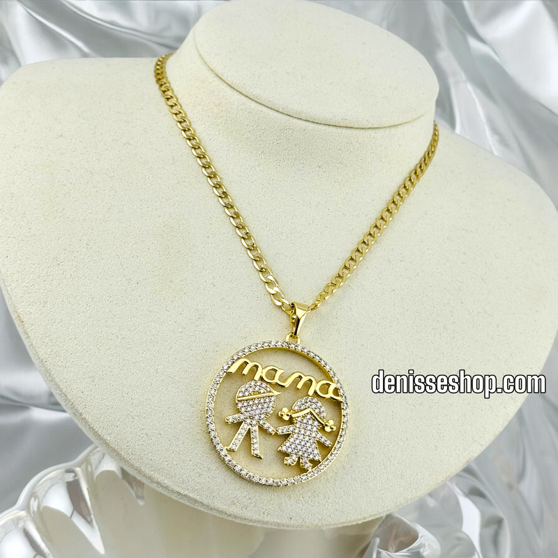 14K MAMA BOY AND GIRL PENDANT P450