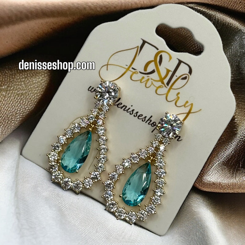 14K BLUE EARRINGS E378