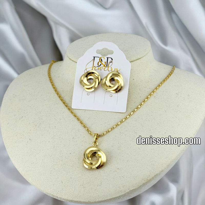 14K SWIRL SHAPE  WOMEN  NECKLACE SET N87