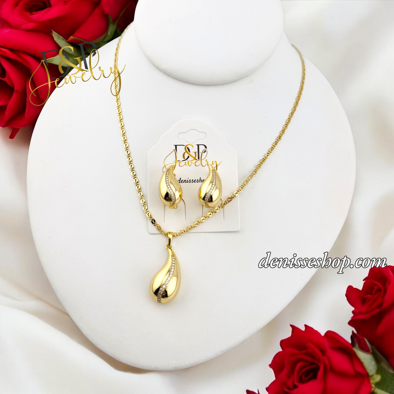 14K FASHION DROP NECKLACE SET N233