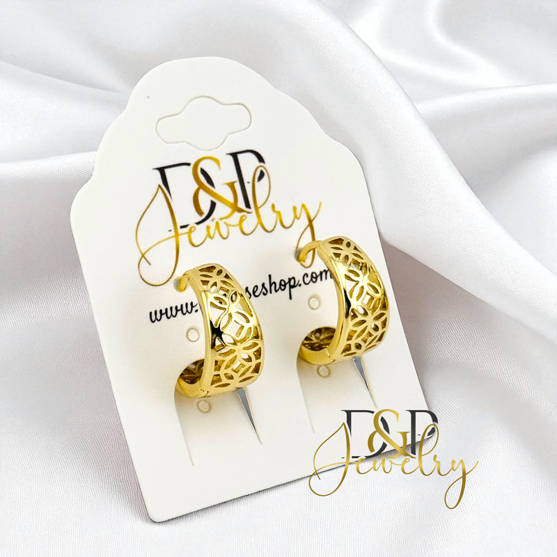 14K SMALL CHUNKY HOOP EARRING HP758