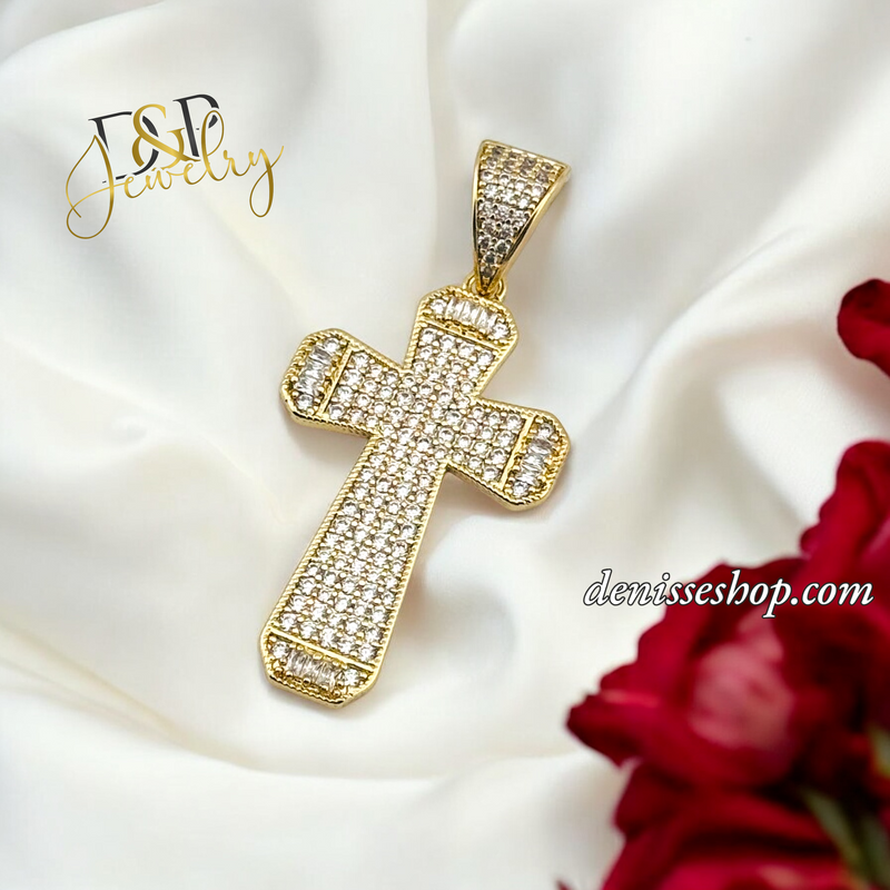 14K UNISEX CROSS PENDANT P664