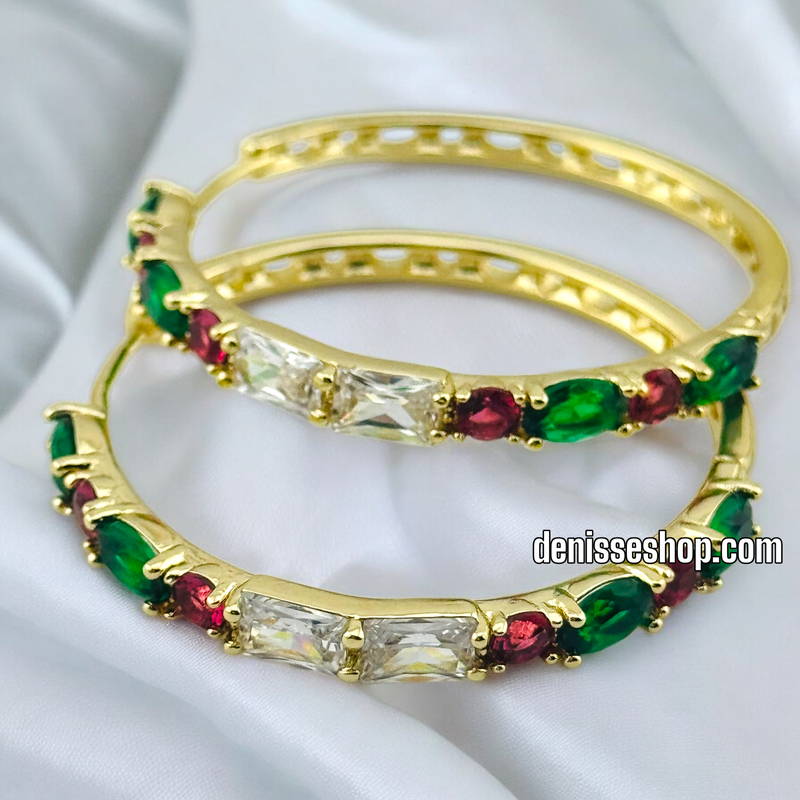 14K COLORFUL HOOP EARRINGS HP583