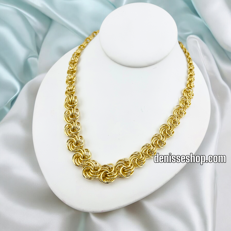 14K DOUBLE SPIRAL NECKLACE N218