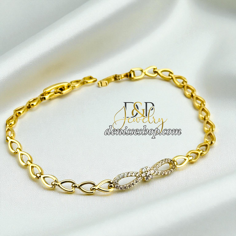 14K GOLD BOW BRACELET BR860