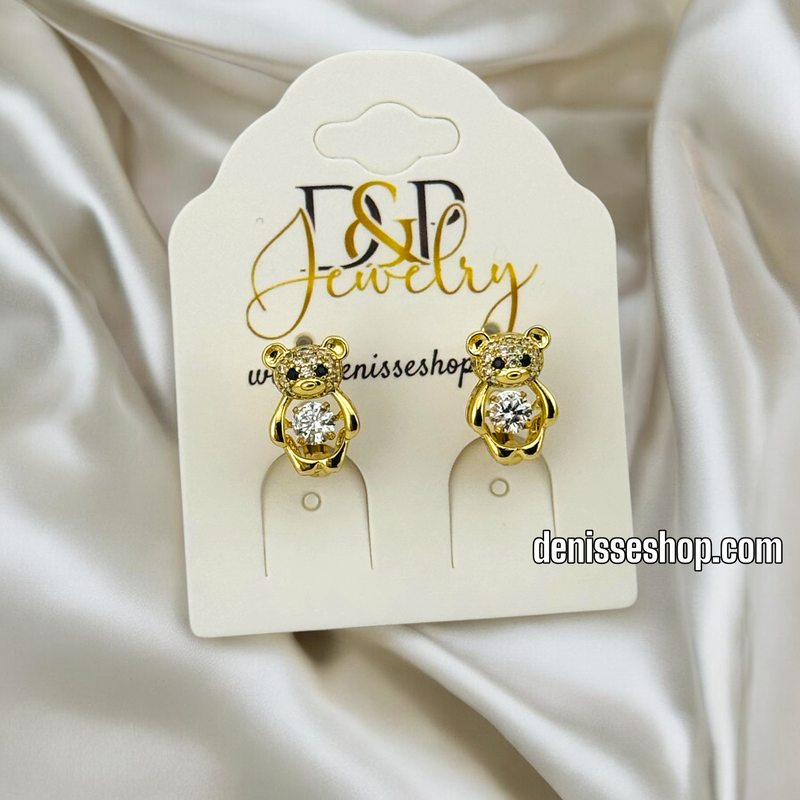 14K BEAR HUGGIE EARRING E792