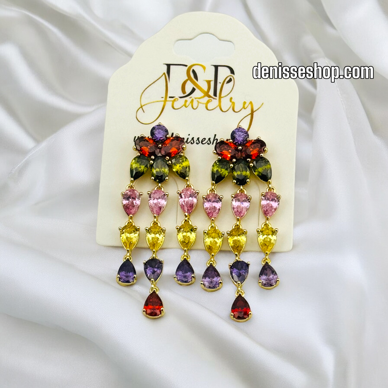 14K COLORFUL EARRING E609