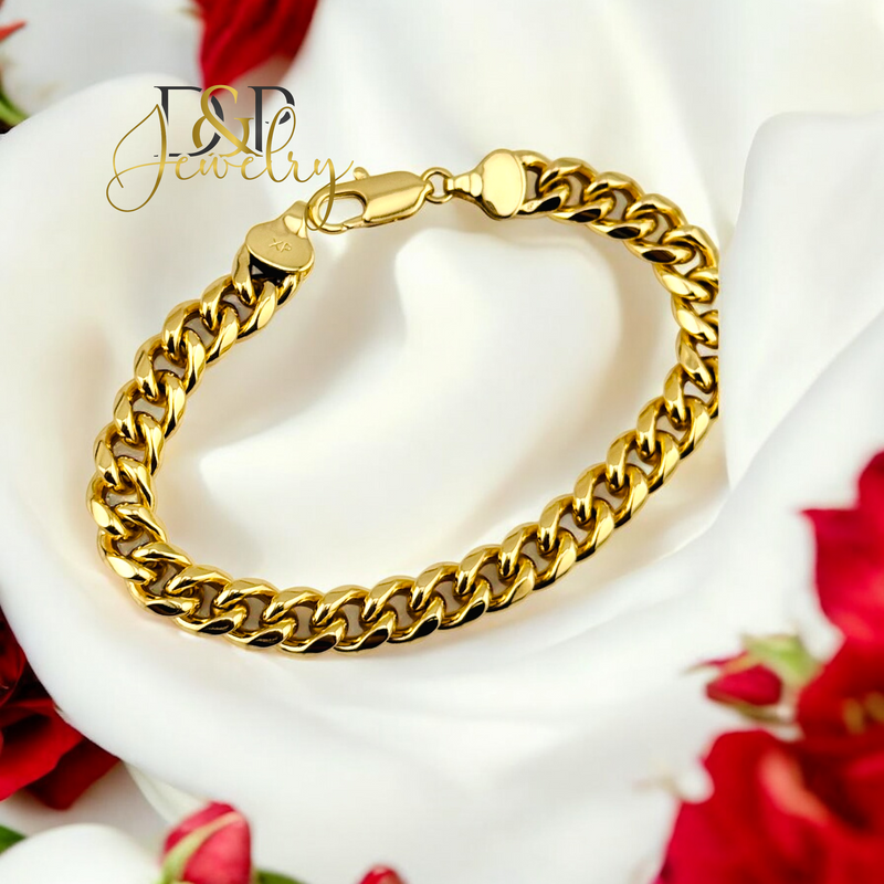 14K CHUNKY CUBAN DESIGN MEN BRACELET 8.5&