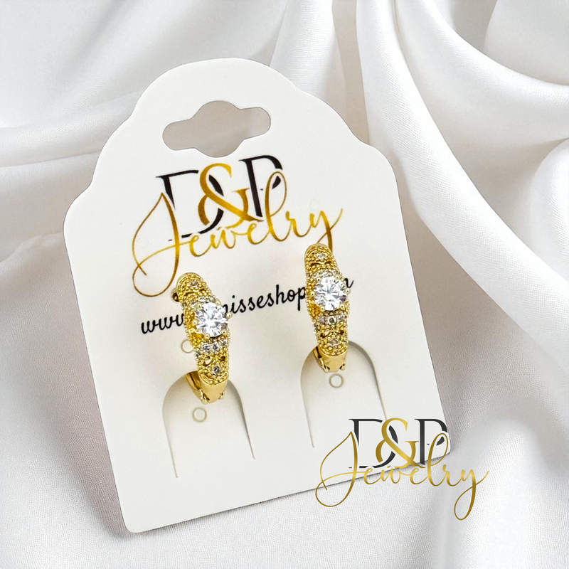 14K SMALL WHITE HOOP EARRING HP776