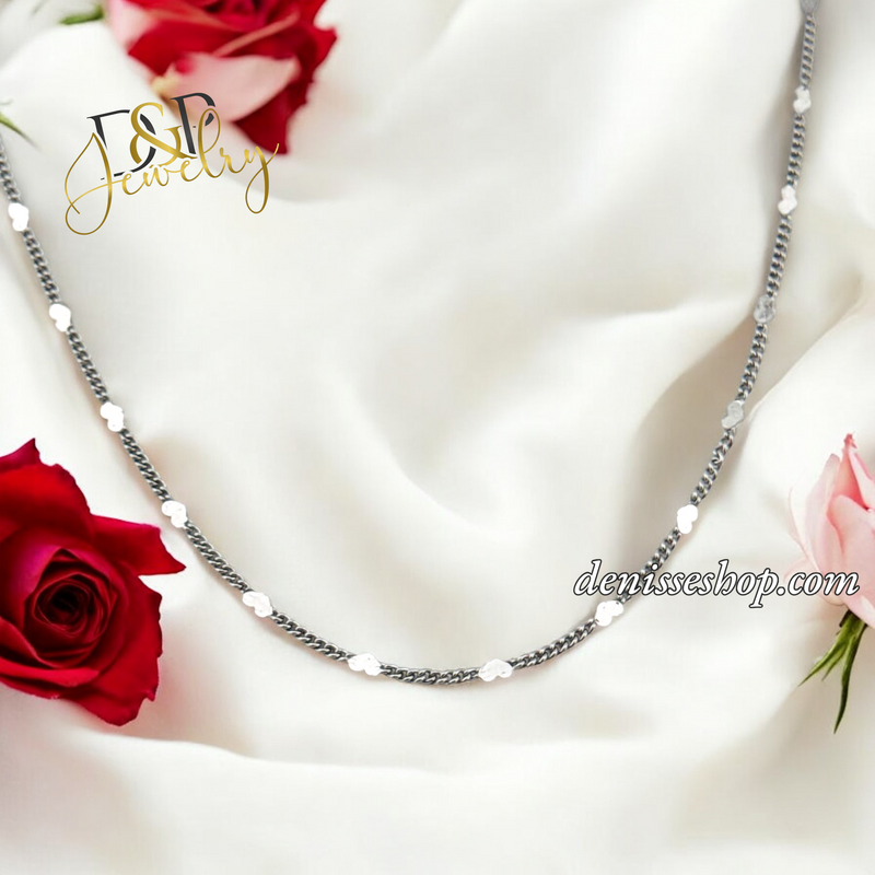 HEART MIRROR SILVER CHAIN 1.4MM CH087