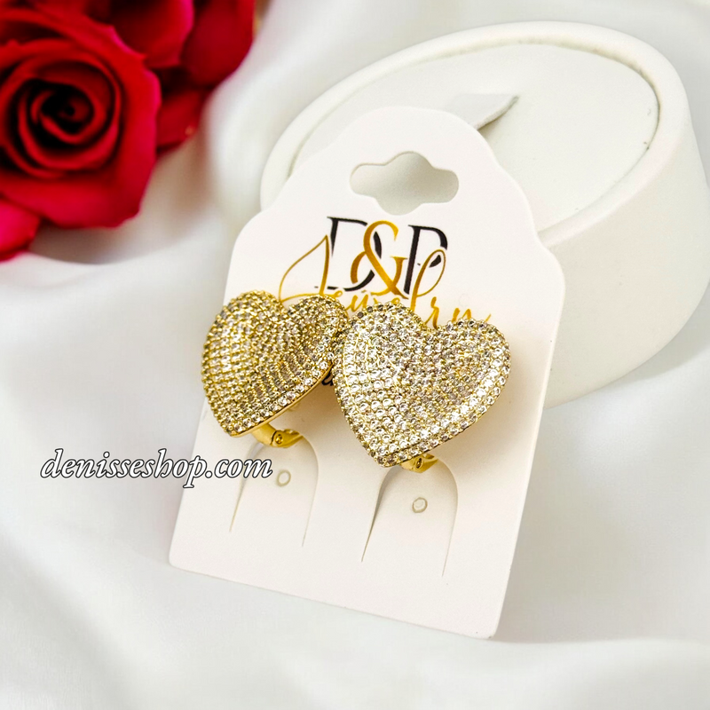 14K HEART EARRING E807