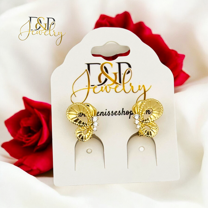 14K BUTTERFLY DESIGN HOOP HP694