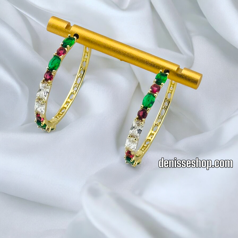 14K COLORFUL HOOP EARRINGS HP583