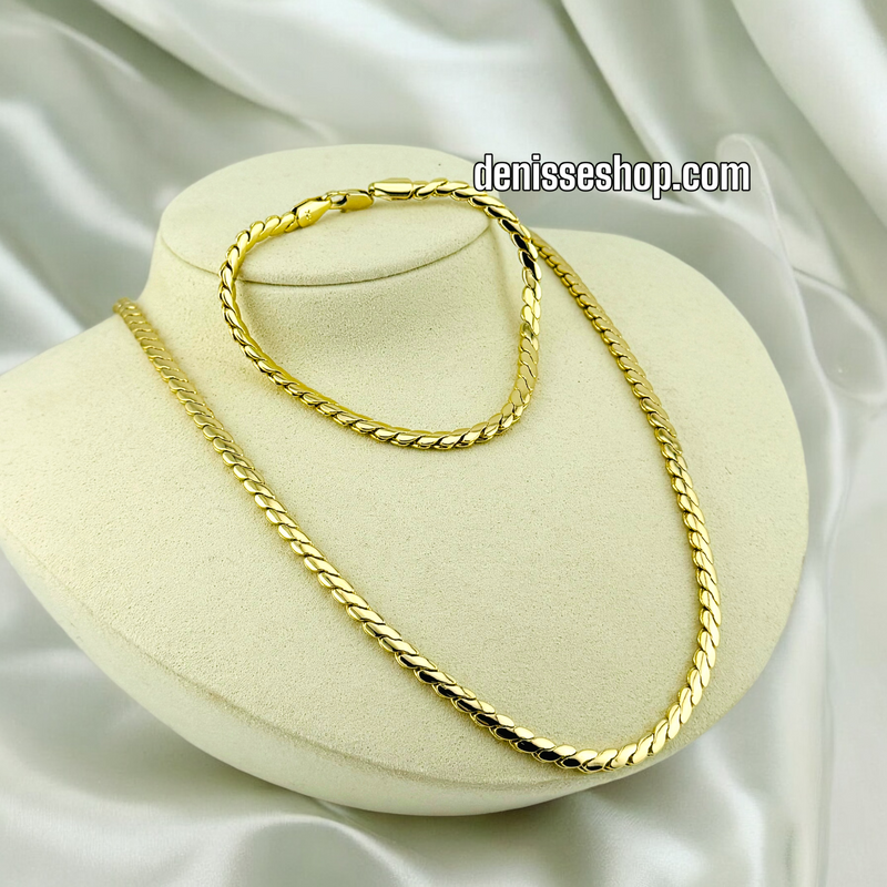 14K GOLD  NECKLACE AND BRACELET SET N35