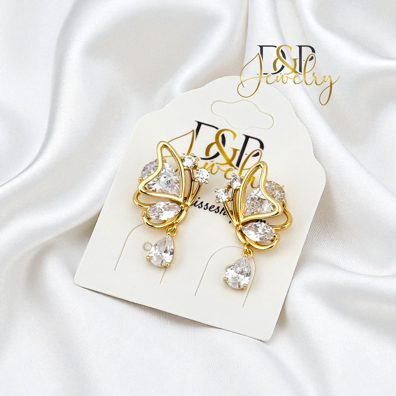 14K BUTTERFLY EARRINGS E972