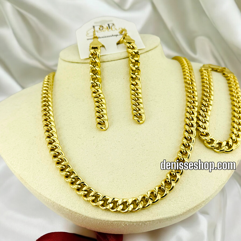 14K GOLD  NECKLACE BRACELET AND EARRING SET N32