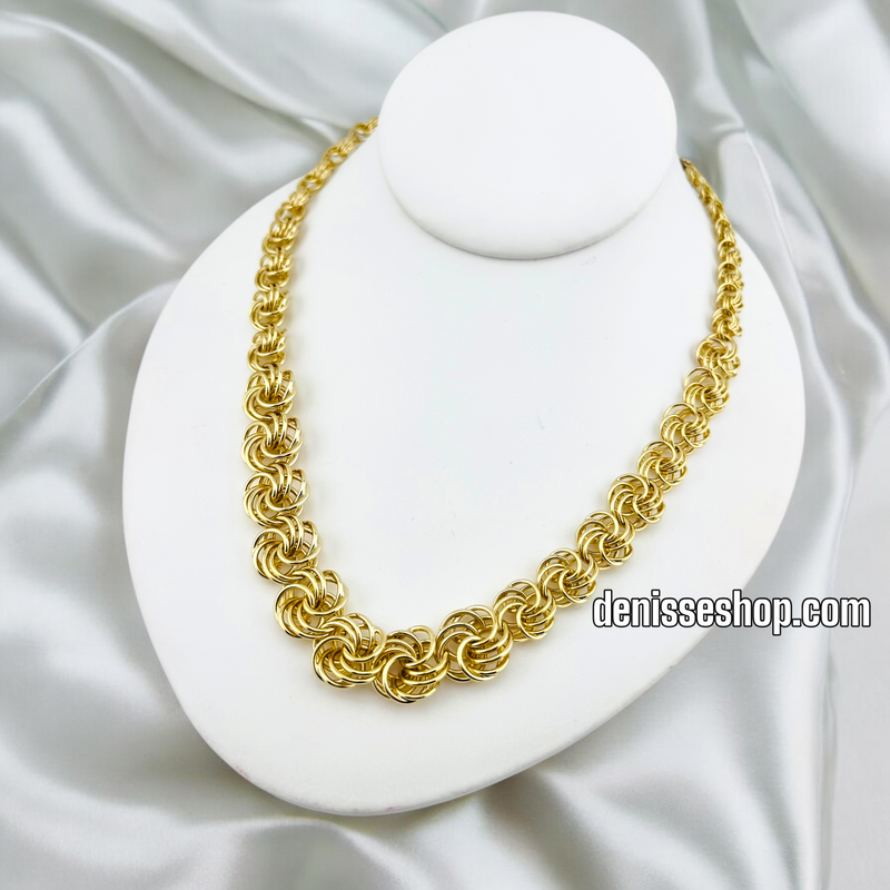 14K DOUBLE SPIRAL NECKLACE N218