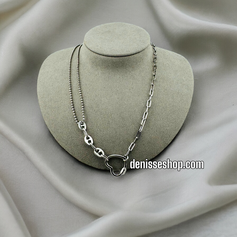 SILVER HEART NECKLACE  18&