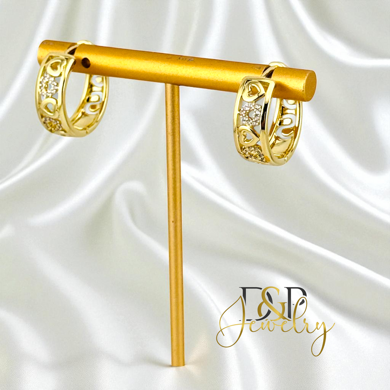14K HEART MEDIUM HOOP EARRING HP763