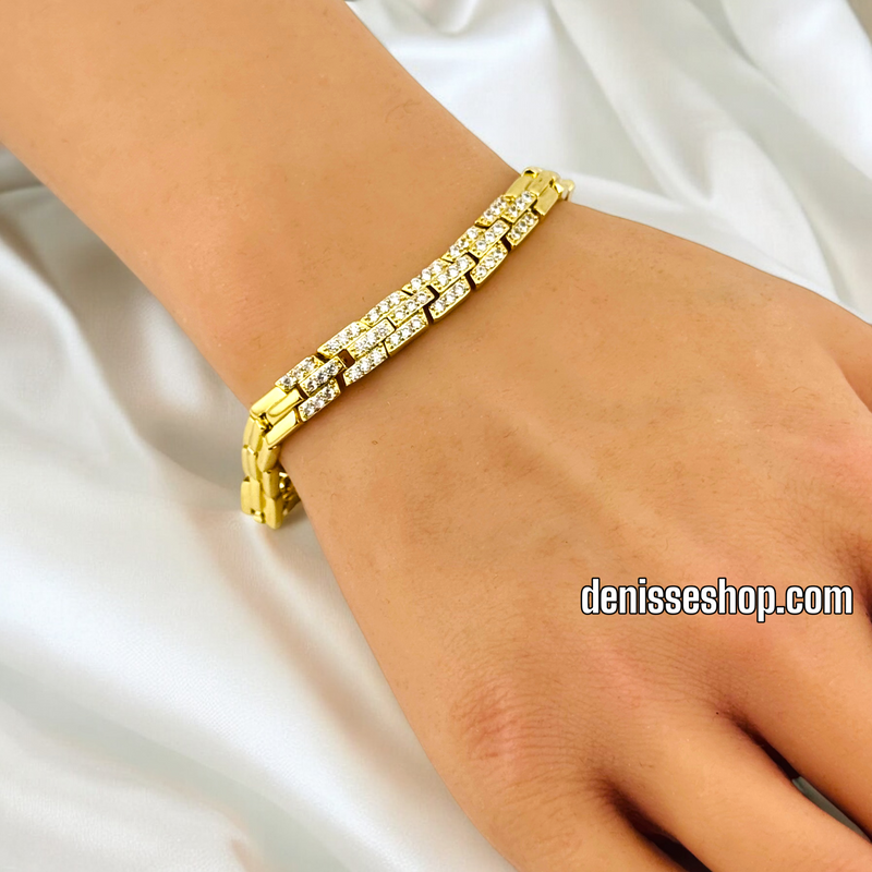 14K / WHITE STONE FASHION BRACELET BR537