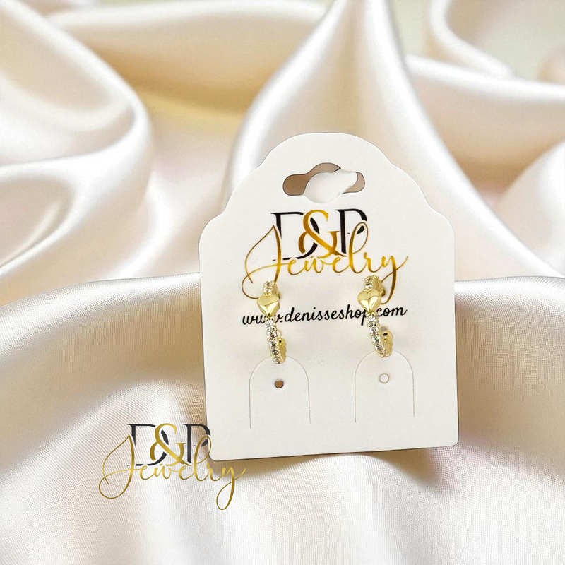 14K SMALL HEART HOOP HP721