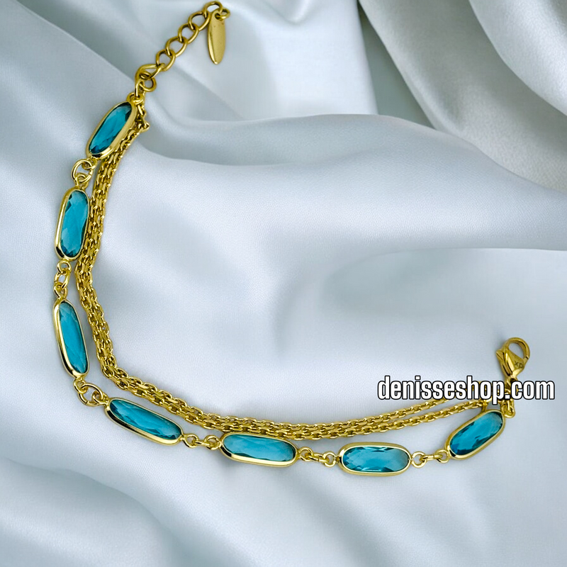 14K /WOMAN BLUE STONE  BRACELET BR554