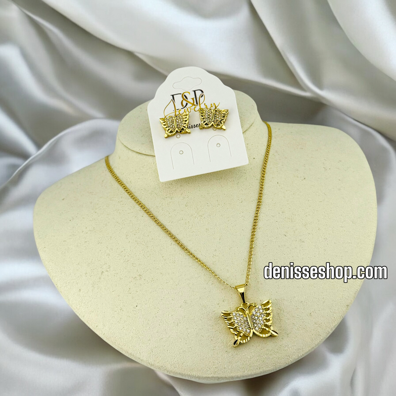 14K / WOMEN / BUTERFLY NECKLACE SET N117