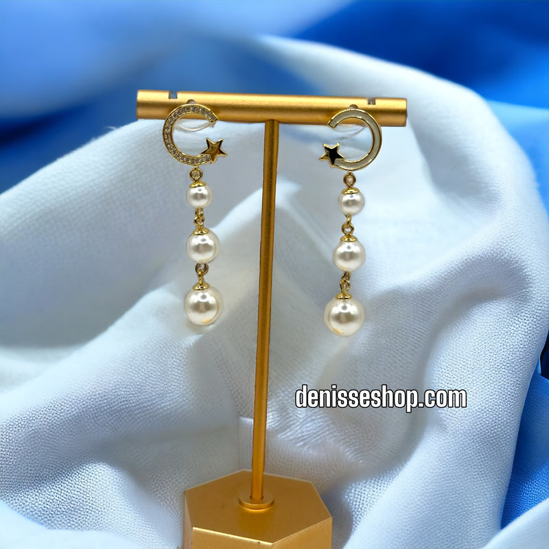 WHITE MOON PEARL EARRING E309