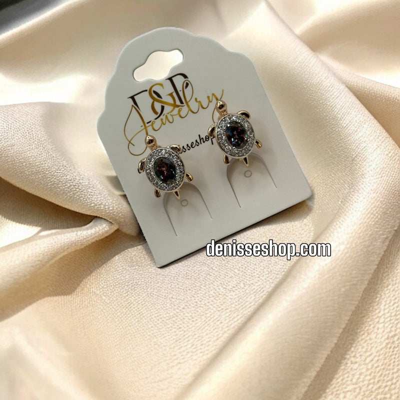 14K TURTLE EARRINGS E355