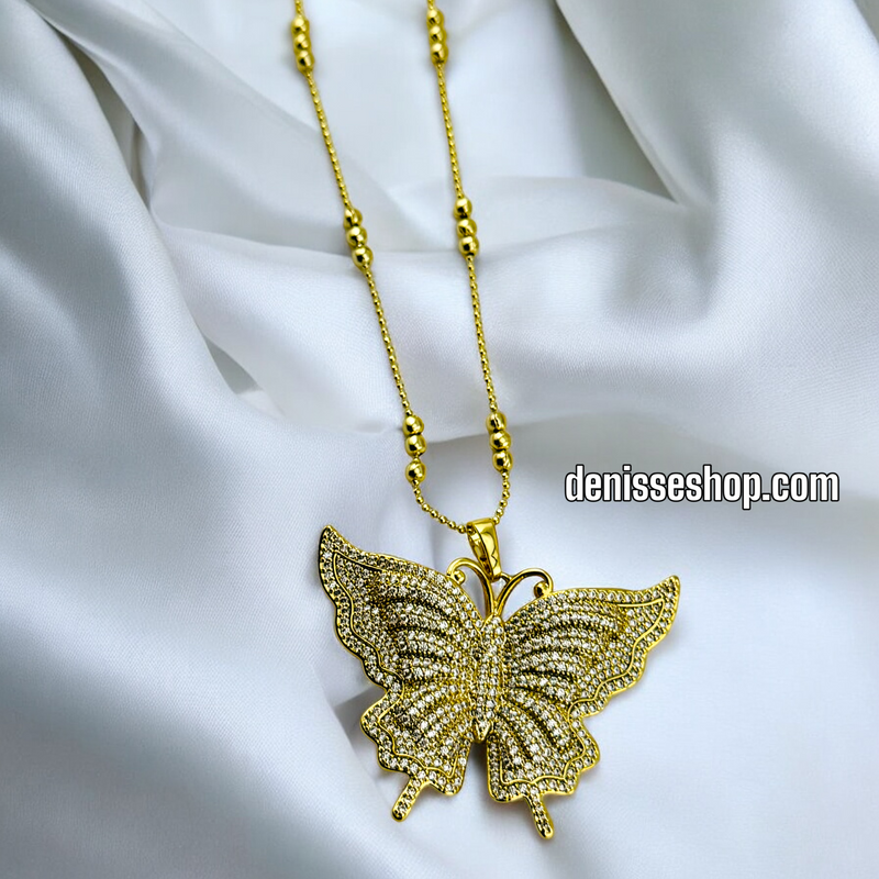 14K FASHION BUTTERFLY NECKLACE  P457