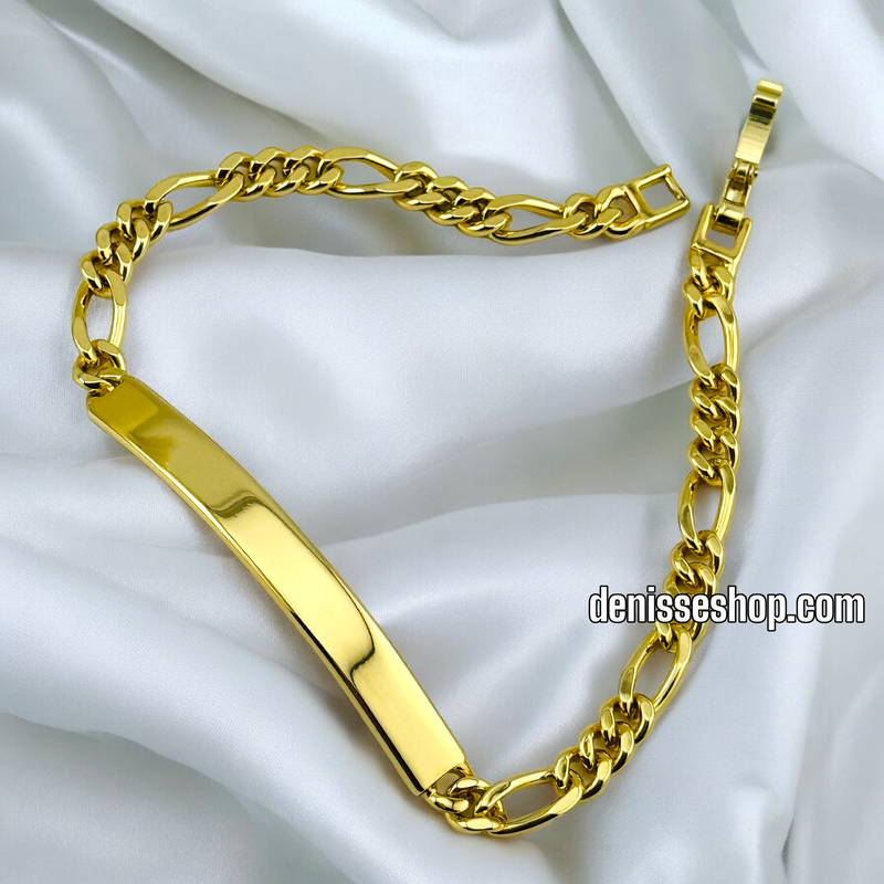 14K GOLD FIGARO BRACELET BR477