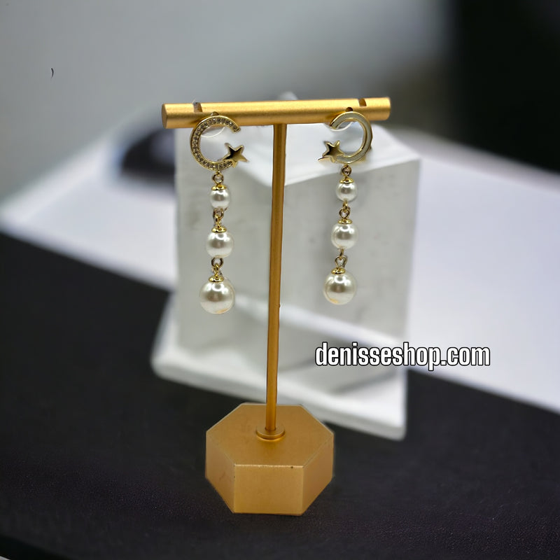 WHITE MOON PEARL EARRING E309