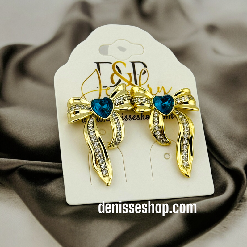 14K BOW EARRINGS COLORS E501