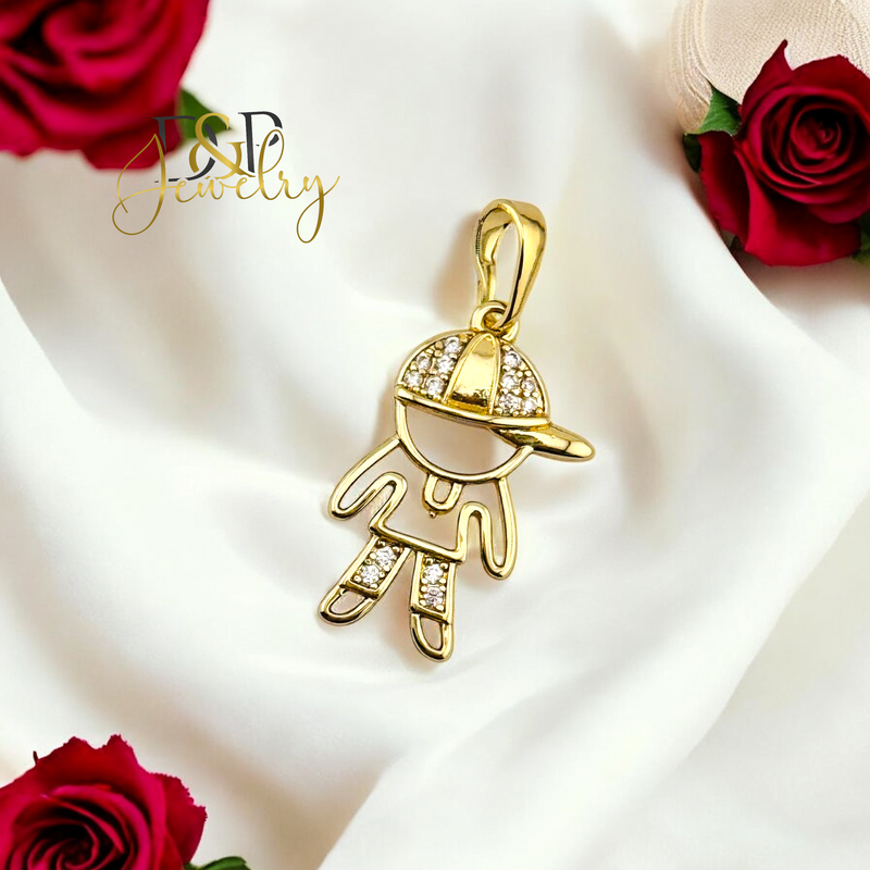 14K BOY WITH CAP PENDANT P821