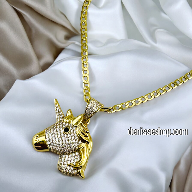 14K UNICORN HEAD PENDANT P592