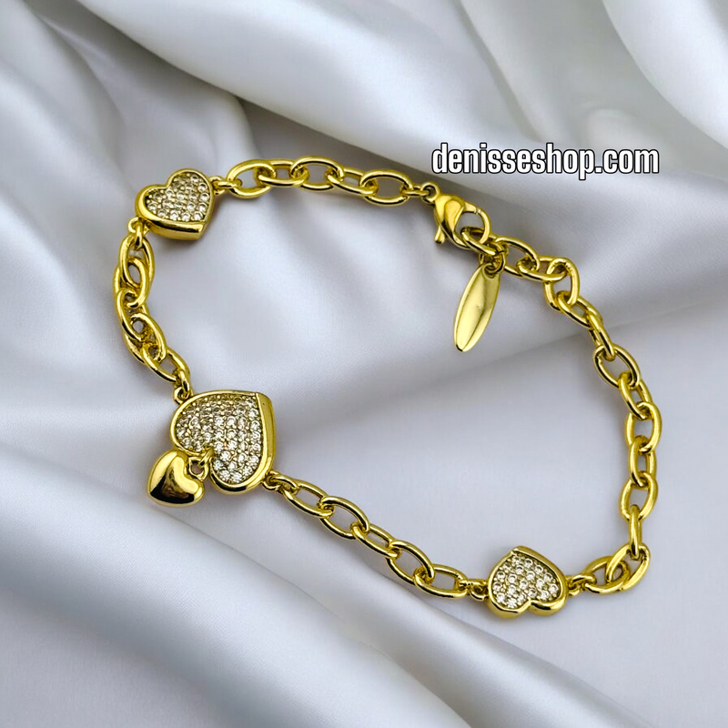 14K /WOMAN FASHION HEART BRACELET BR600