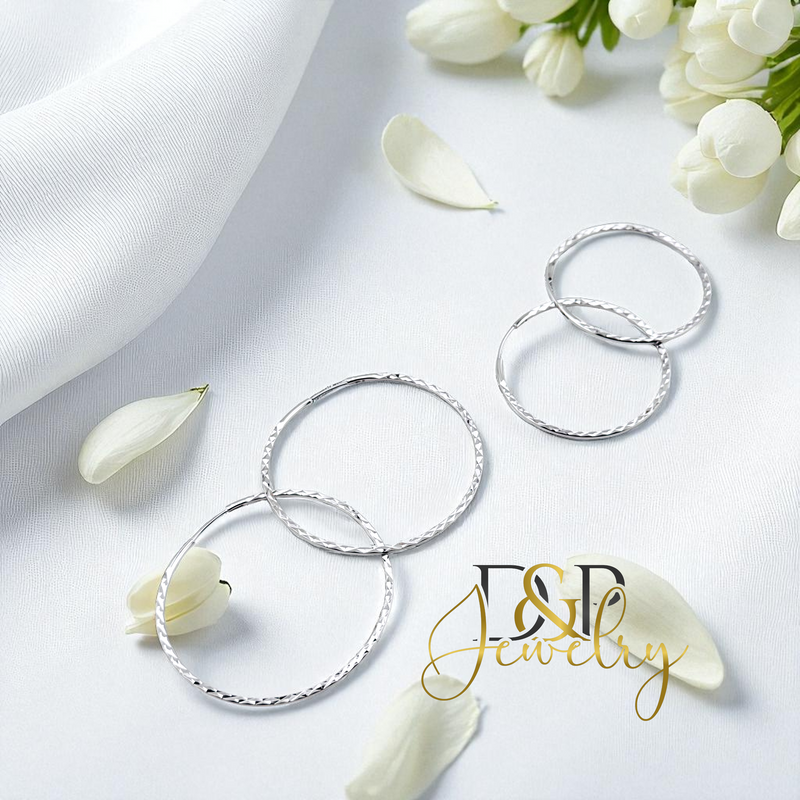 SILVER HOOP EARRING HP736