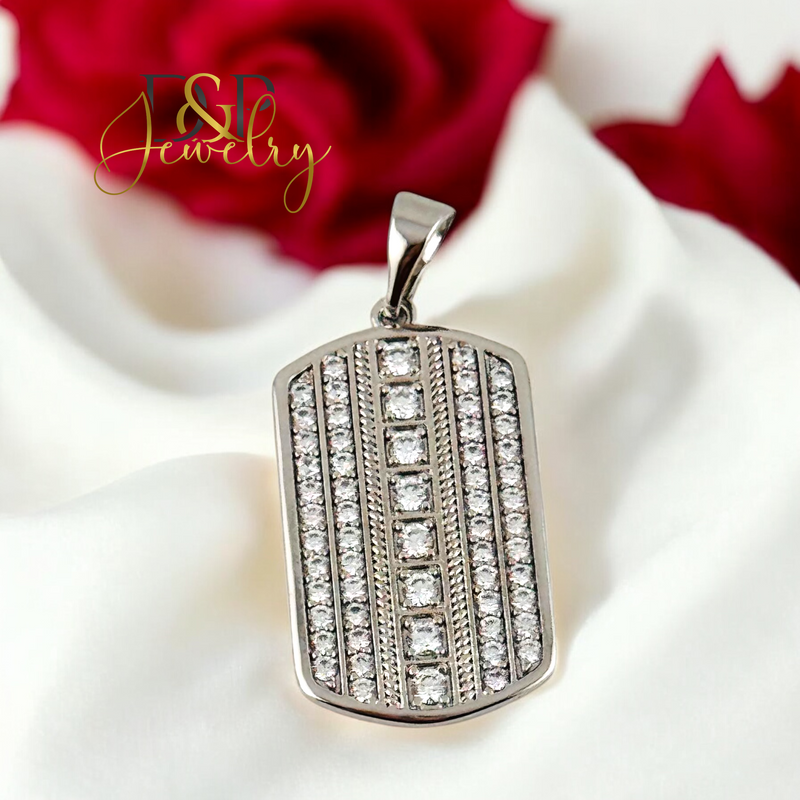 SILVER FANCY PLAQUE PENDANT P857