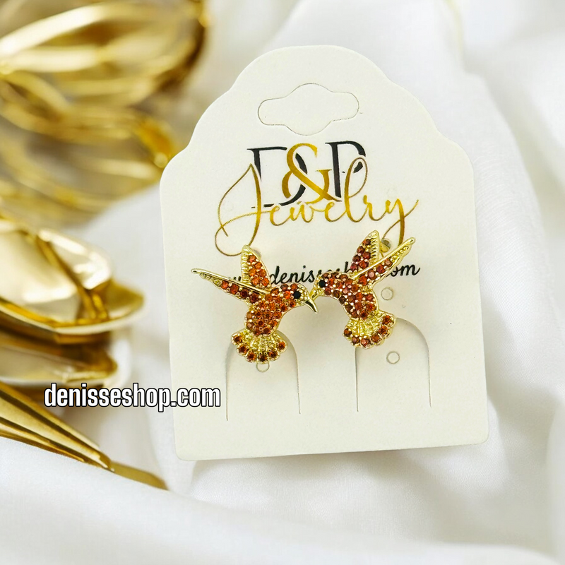 14K RED BIRD EARRING E612