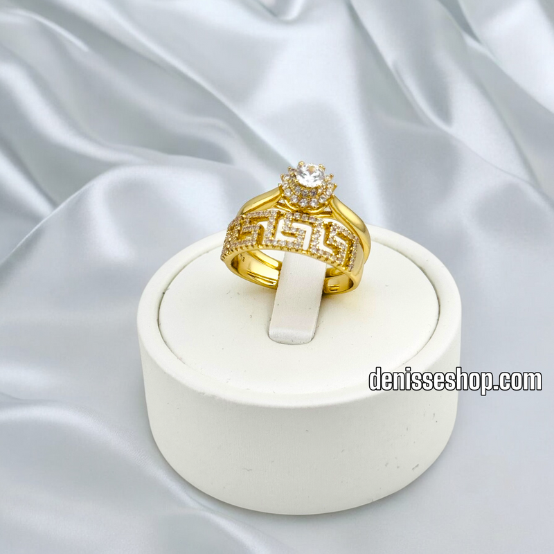 14K WOMEN SPECIAL DESIGN GOLD DOUBLE RING RG345