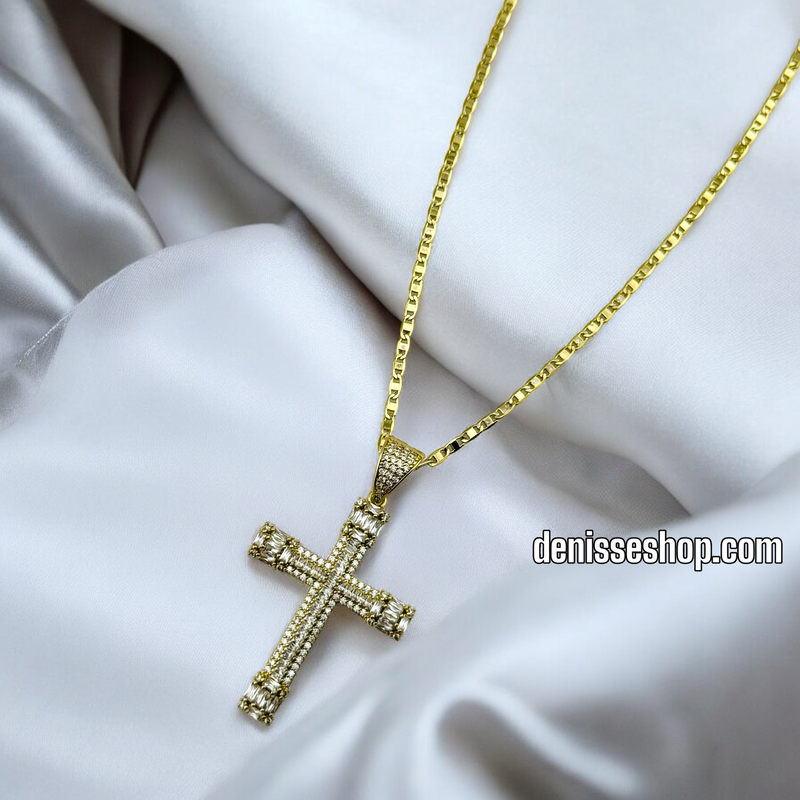 14K SHINY CROSS NECKLACE 20” N78