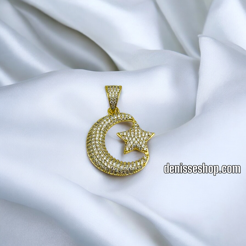 14K MOON STAR PENDANT P593