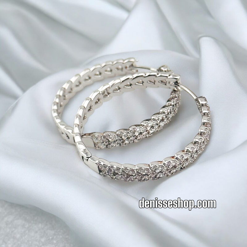 SILVER MEDIUM HOOP EARRING HP615