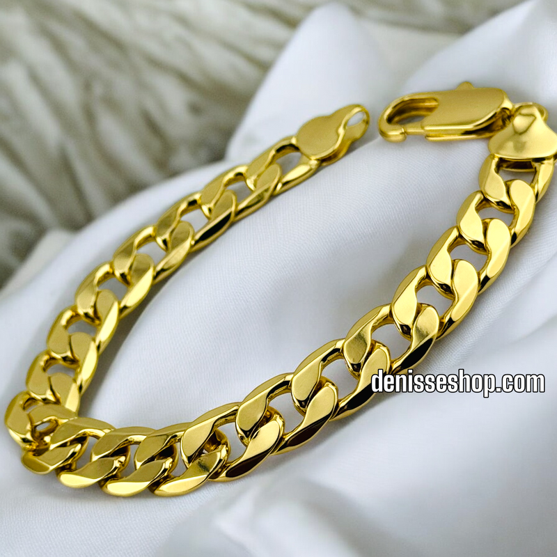 14K 12MM MEN CUBAN BRACELET BR592