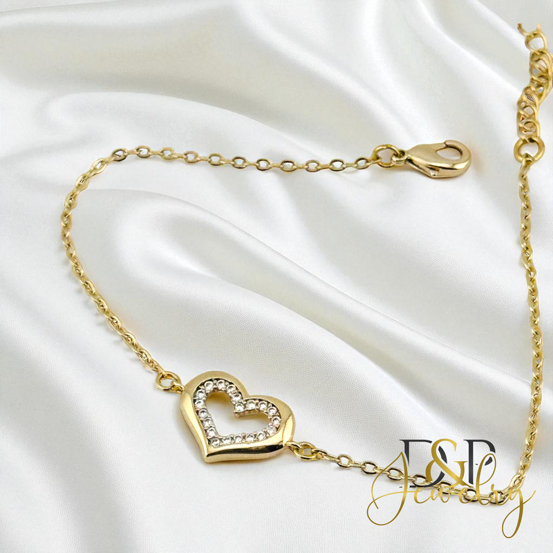 14K HEART THIN BRACELET BR798
