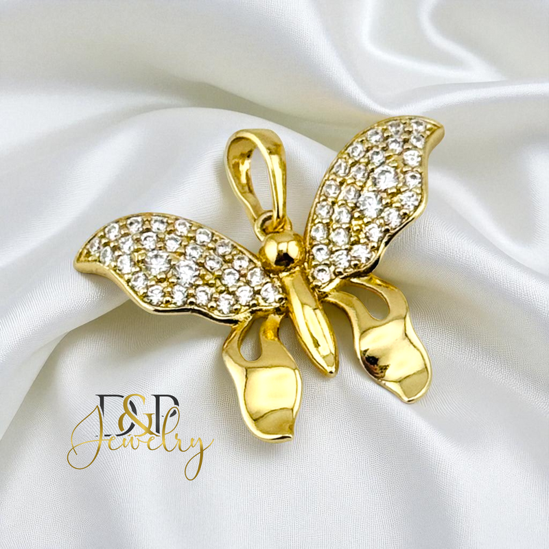 14K GOLD BUTTERFLY PENDANT P889