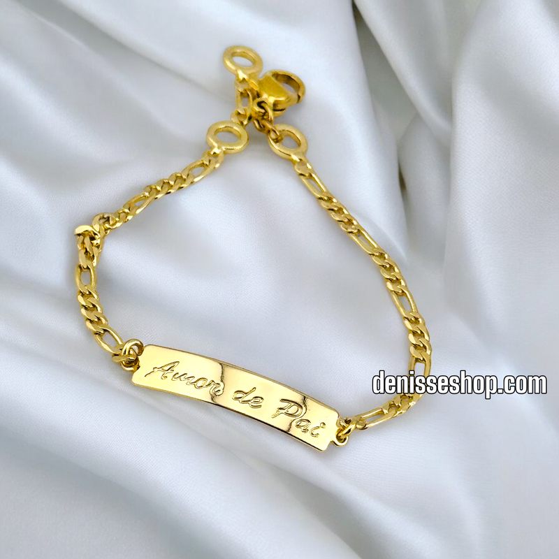 14K KIDS PLATE HEART IMPRESION BRACELET