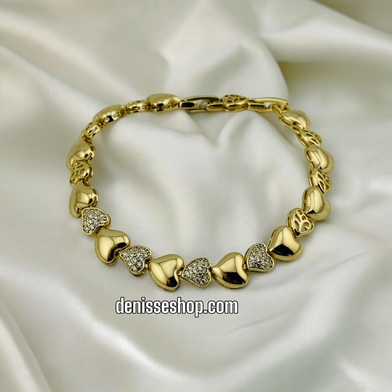 14K HEART BRACELET BR361